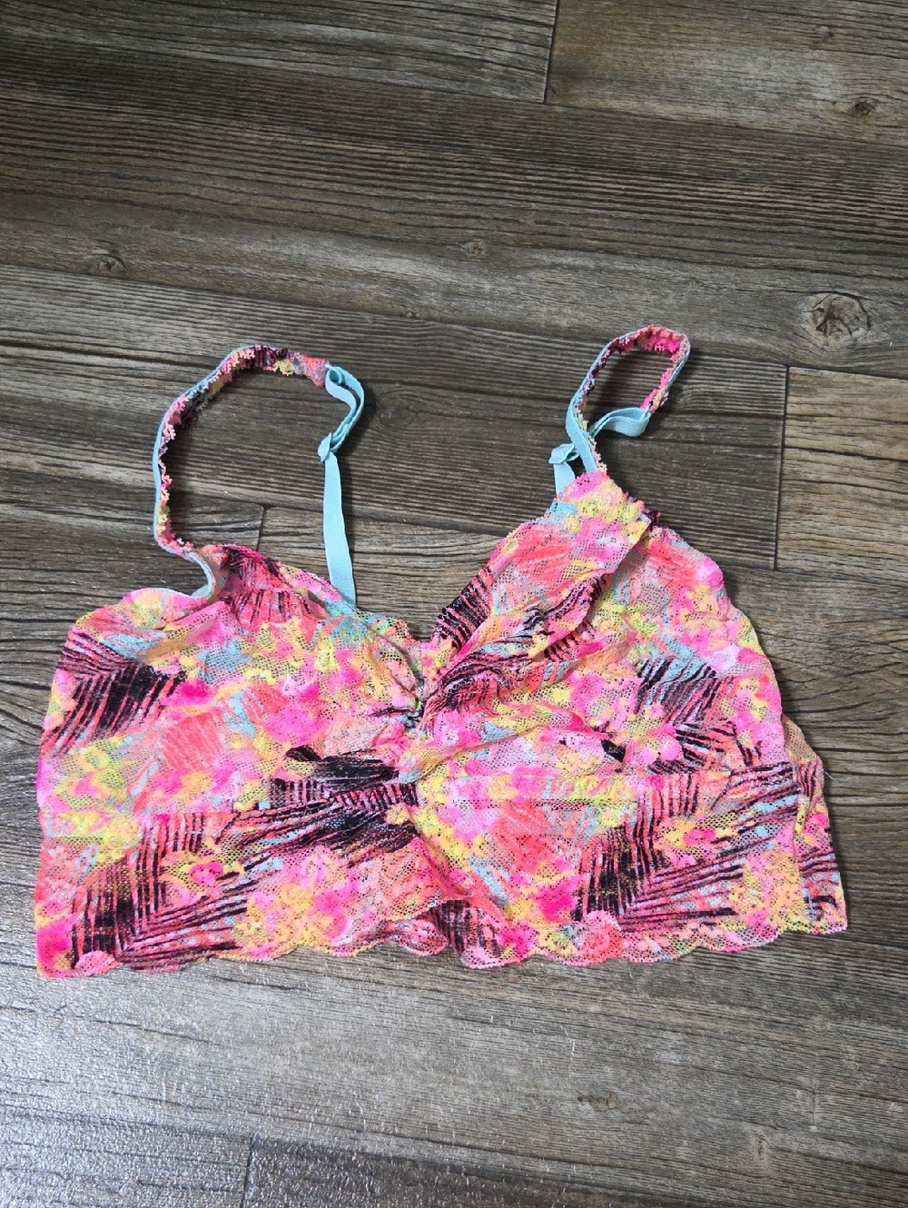 PINK Victoria's Secret Multicolor Floral Lace Bralette
